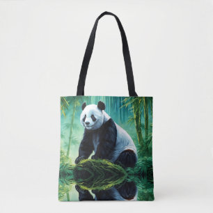 Giant Panda im grünen Bambuswald