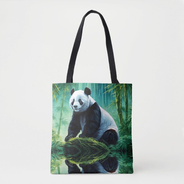 Giant Panda im grünen Bambuswald (Vorderseite)