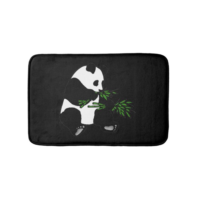 Giant Panda isst Bamboo Black Badematte (Vorderseite)