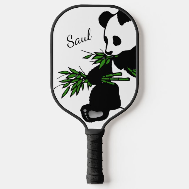 Giant Panda isst Bamboo Pickleball Schläger (Vorderseite)