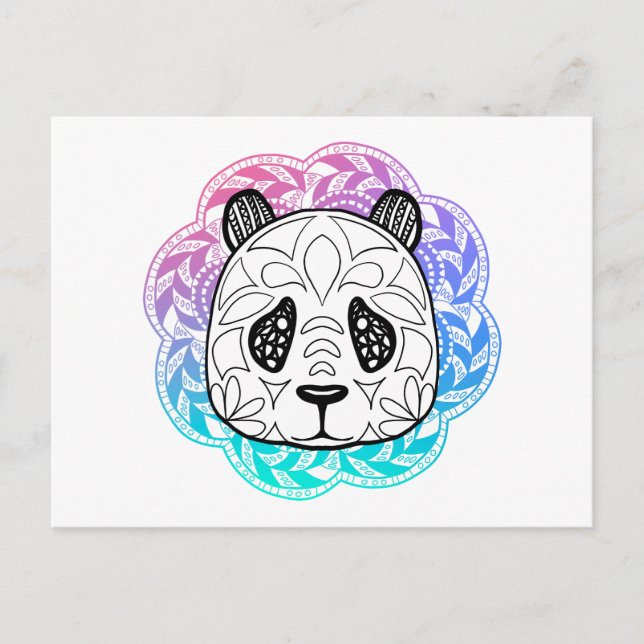 Giant Panda Mandala Postkarte (Vorderseite)