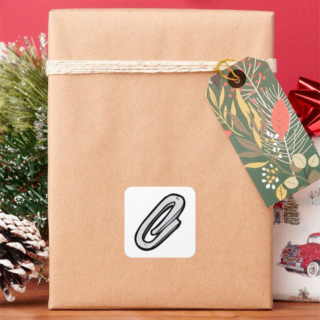 Giant Paperclip Quadratischer Aufkleber (Von Creator hochgeladen)