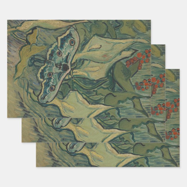 Giant Peacock Moth (1889) von Vincent van Gogh Geschenkpapier Set (Set)