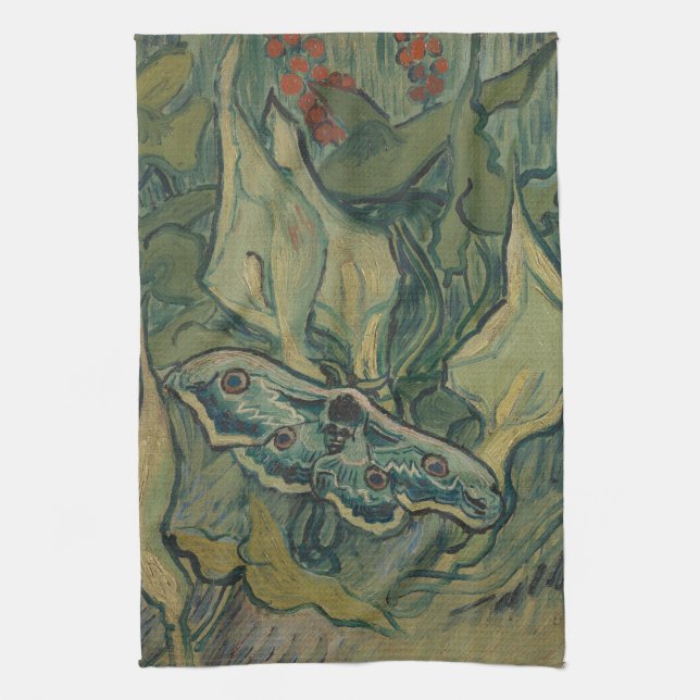 Giant Peacock Moth (1889) von Vincent van Gogh Geschirrtuch (Vertikal)