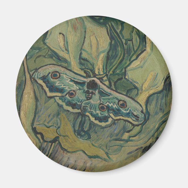 Giant Peacock Moth (1889) von Vincent van Gogh Magnet (Vorne)
