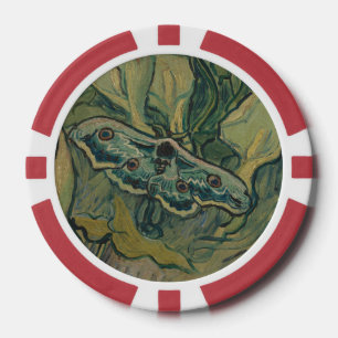 Giant Peacock Moth (1889) von Vincent van Gogh Pokerchips