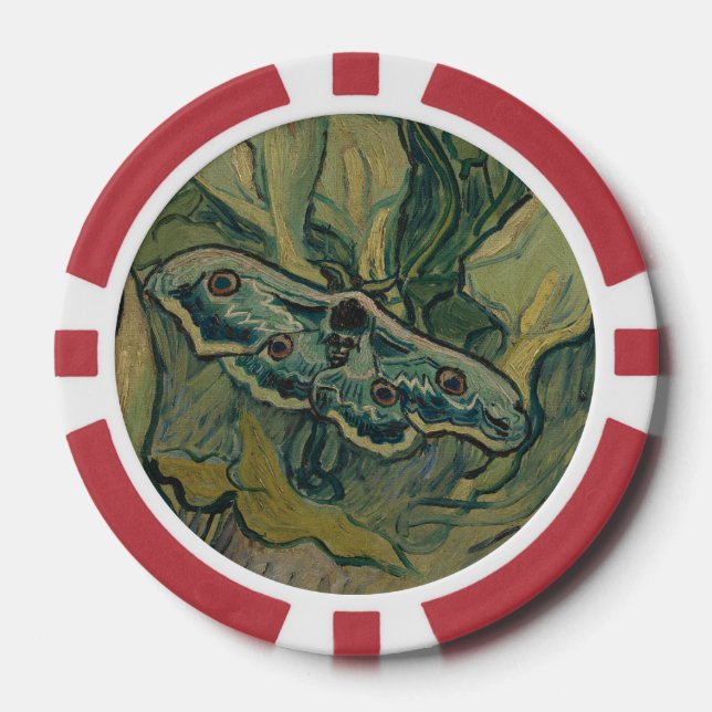 Giant Peacock Moth (1889) von Vincent van Gogh Pokerchips (Vorderseite)
