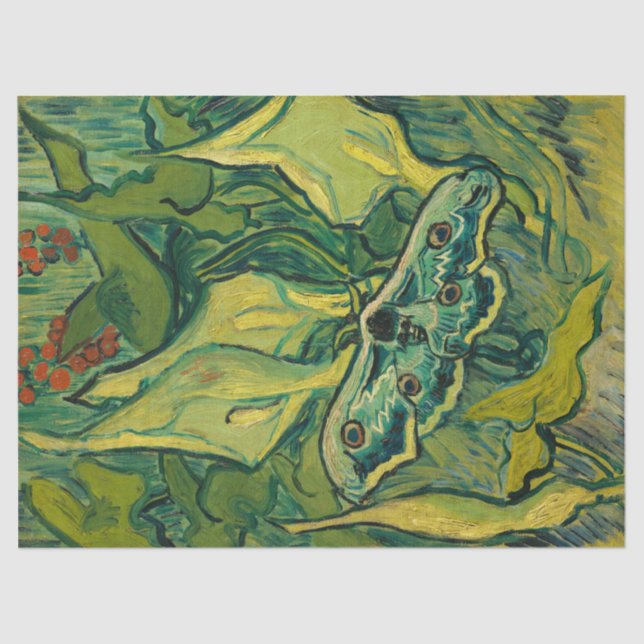 Giant Peacock Moth von Vincent van Gogh Seidenpapier (Vorderseite)
