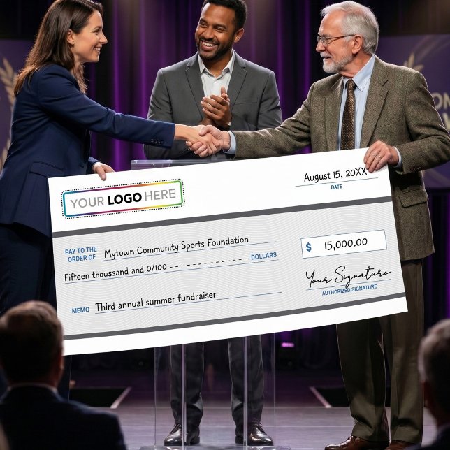 Giant Promotional Check with Business Logo | Poster (Von Creator hochgeladen)