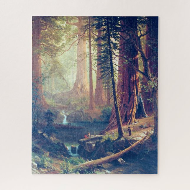 Giant Redwood Trees of California Albert Bierstadt Puzzle (Vertikal)