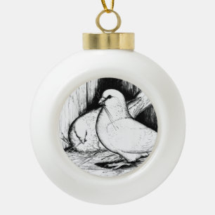 Giant Runt Pigeons Keramik Kugel-Ornament