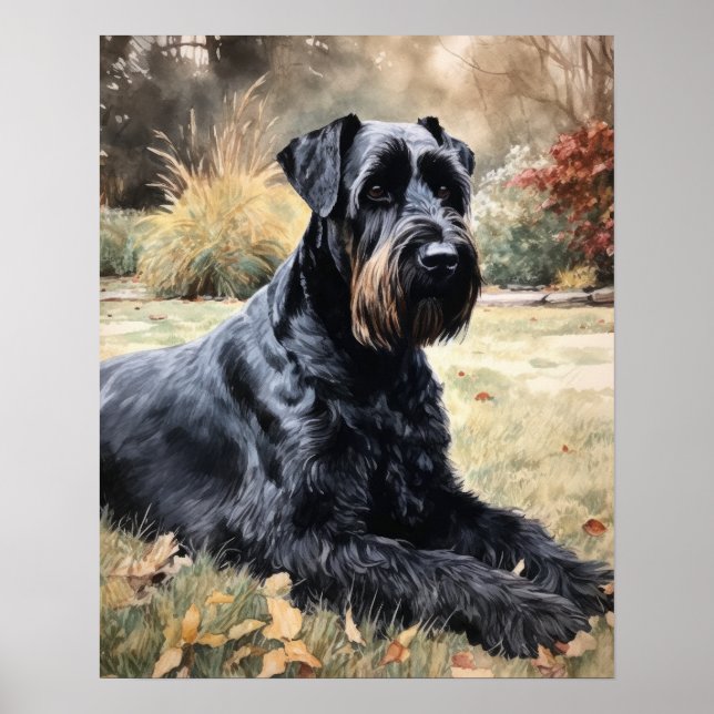 Giant Schnauzer Dog Art Print Poster (Vorne)