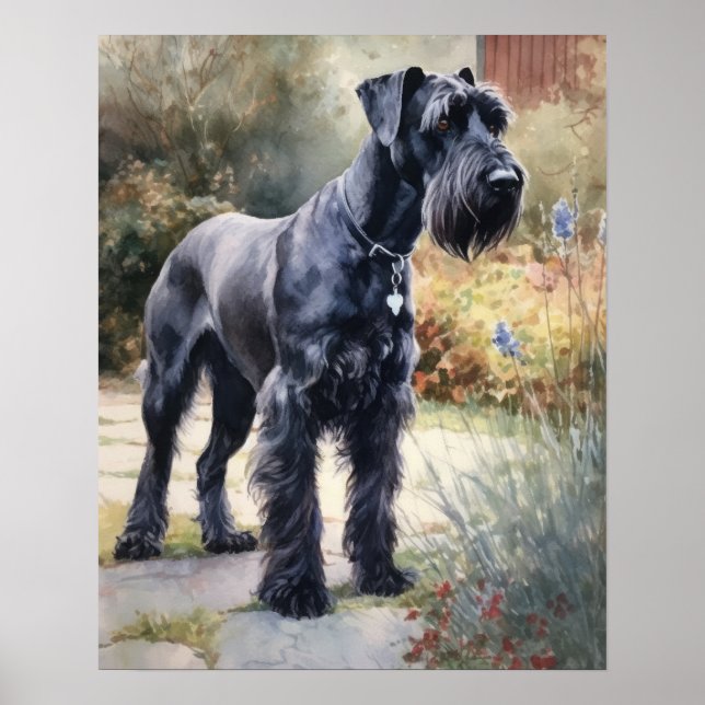 Giant Schnauzer Dog Art Print Poster (Vorne)