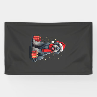 Giant Schnauzer Dog Christmas Parties Holiday Sant Banner
