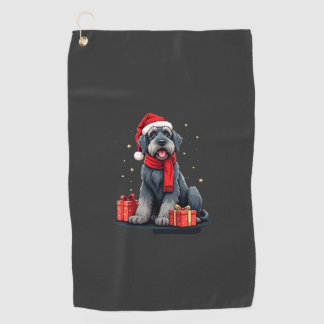 Giant Schnauzer Dog Christmas Parties Holiday Sant Golfhandtuch