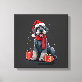 Giant Schnauzer Dog Christmas Parties Holiday Sant Leinwanddruck
