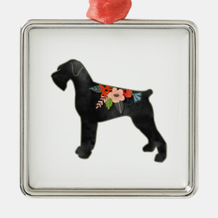 Giant Schnauzer Dog NC Boho Silhouette Ornament Aus Metall
