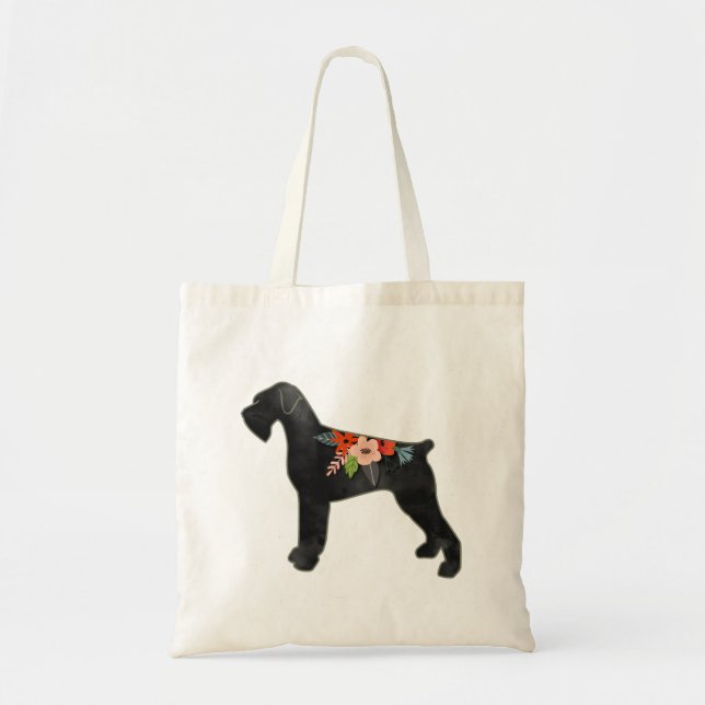 Giant Schnauzer Dog NC Boho Silhouette Tragetasche (Vorne)
