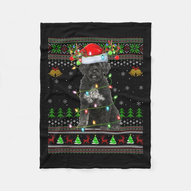 Giant Schnauzer Dog Ugly Christmas Sweaters Holida Fleecedecke (Vorderseite)