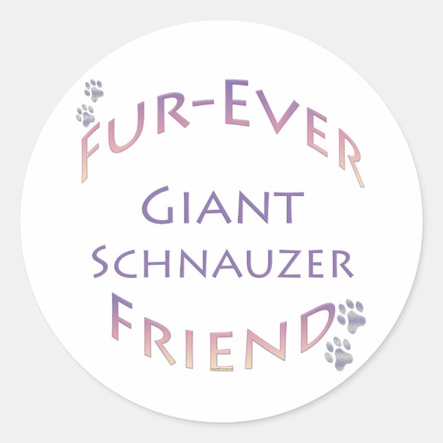 Giant Schnauzer Furever Runder Aufkleber (Vorderseite)