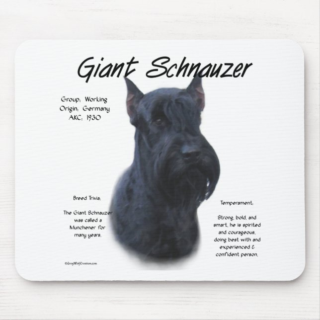 Giant Schnauzer Geschichtsdesign Mousepad (Vorne)