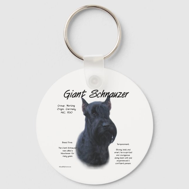 Giant Schnauzer Geschichtsdesign Schlüsselanhänger (Vorderseite)