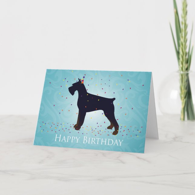 Giant Schnauzer Happy Birthday Design Karte (Vorderseite)