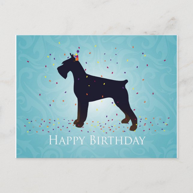Giant Schnauzer Happy Birthday Design Postkarte (Vorderseite)