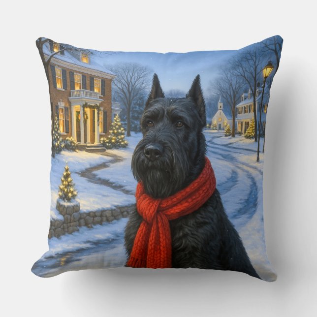 Giant Schnauzer Holiday  Kissen (Vorderseite)
