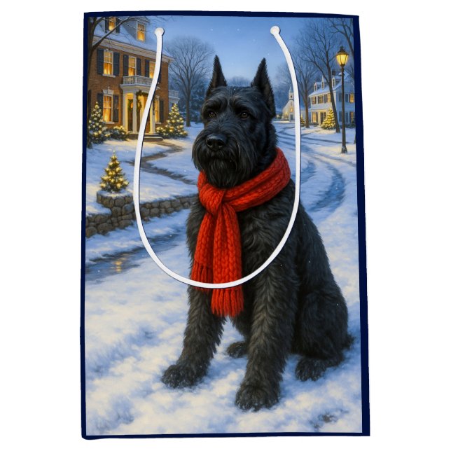 Giant Schnauzer Holiday  Mittlere Geschenktüte (Vorderseite)
