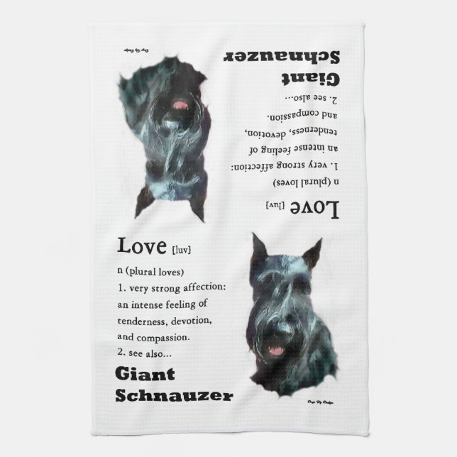 Giant Schnauzer Liebe ist Geschenke Küchentuch (Vertikal)