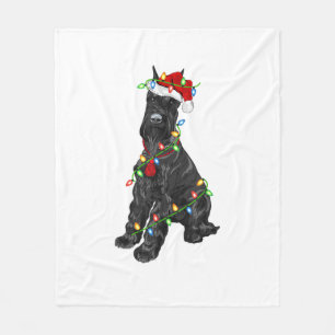 Giant Schnauzer Lover Xmas Santa Giant Schnauzer C Fleecedecke