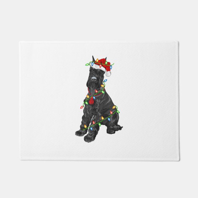 Giant Schnauzer Lover Xmas Santa Giant Schnauzer C Fußmatte (Vorderseite)