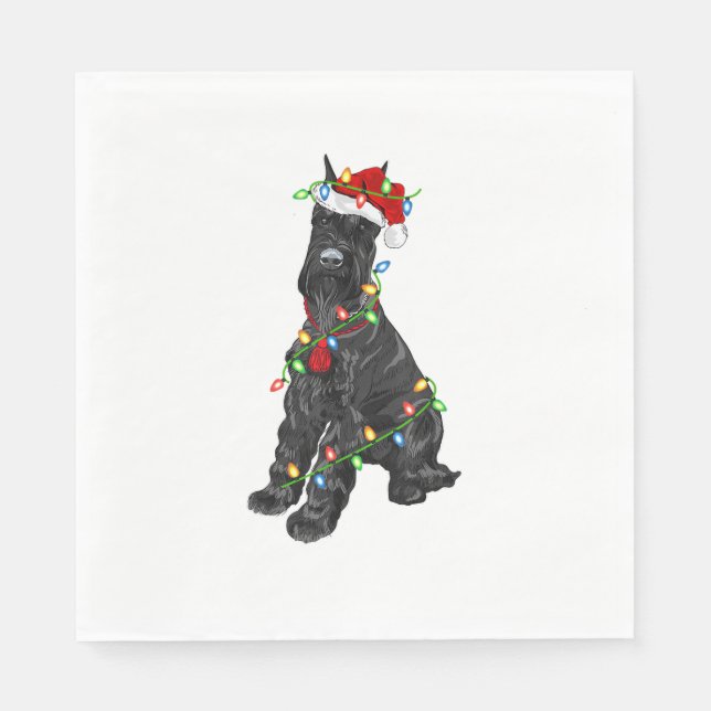 Giant Schnauzer Lover Xmas Santa Giant Schnauzer C Serviette (Vorderseite)