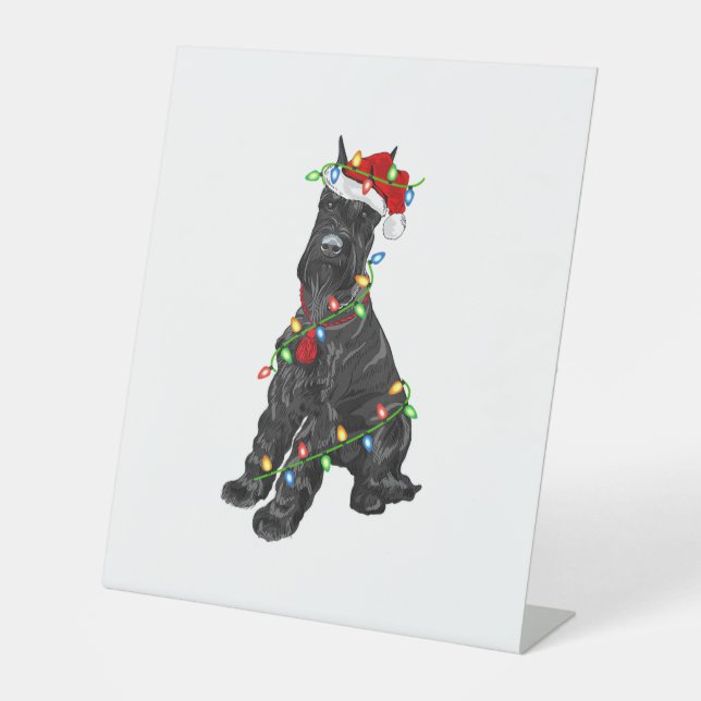 Giant Schnauzer Lover Xmas Santa Giant Schnauzer C Sockelschild (Vorderseite)