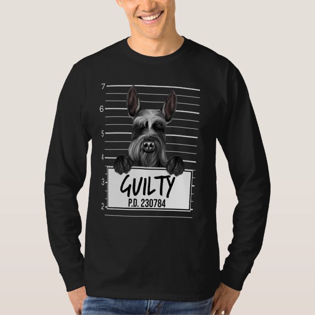 Giant Schnauzer Mugshot Guilty Dog T-Shirt (Vorderseite)