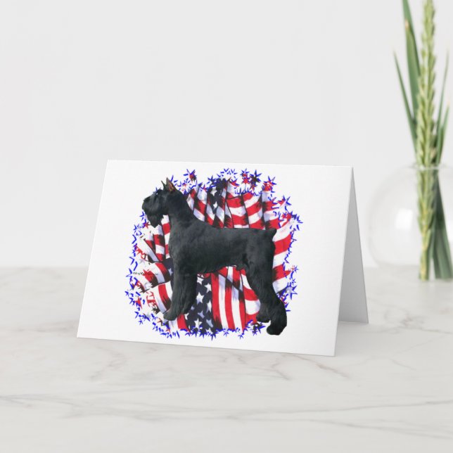 Giant Schnauzer Patriot Karte (Vorderseite)