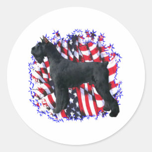 Giant Schnauzer Patriot Runder Aufkleber