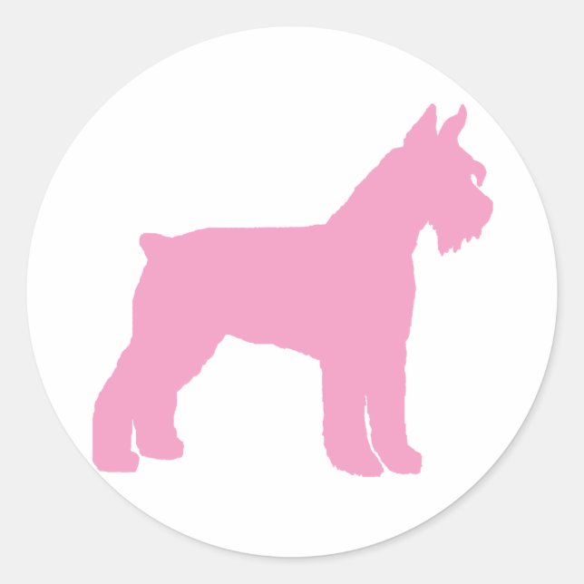Giant Schnauzer (pink) Runder Aufkleber (Vorderseite)