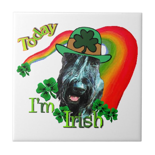 Giant Schnauzer St Patricks Day Fliese (Vorderseite)