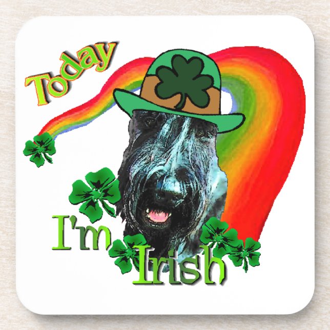 Giant Schnauzer St Patricks Day Getränkeuntersetzer (Vorderseite)