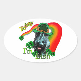 Giant Schnauzer St Patricks Day Ovaler Aufkleber