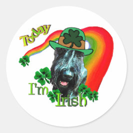 Giant Schnauzer St Patricks Day Runder Aufkleber