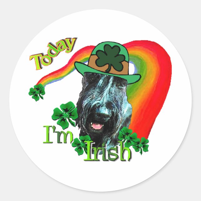 Giant Schnauzer St Patricks Day Runder Aufkleber (Vorderseite)