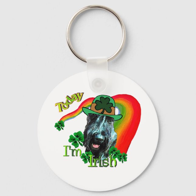 Giant Schnauzer St Patricks Day Schlüsselanhänger (Vorderseite)