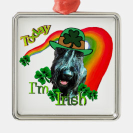 Giant Schnauzer St Patricks Day Silbernes Ornament