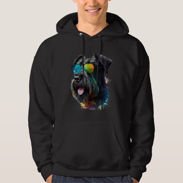 Giant schnauzer walking dog fans party sunglasses hoodie (Vorderseite)