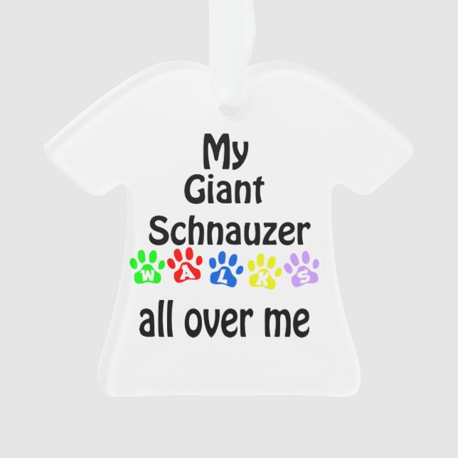 Giant Schnauzer Walks Design Ornament (Vorderseite)