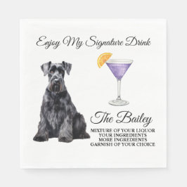 Giant Schnauzer Wedding Signature Drink Napkins Serviette