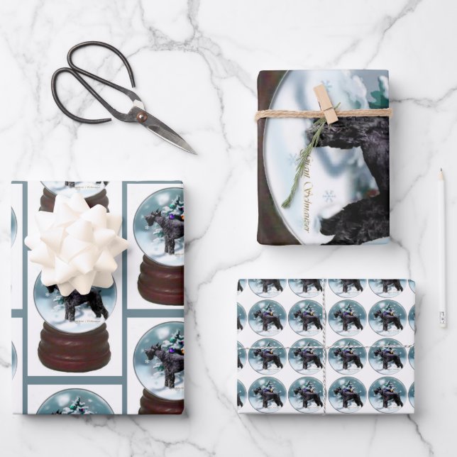 Giant Schnauzer Weihnachten Geschenkpapier Set (Vorderseite)